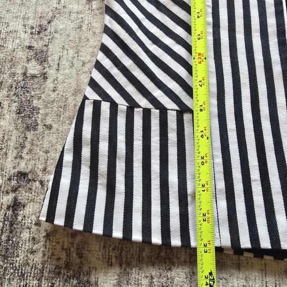 Tulle Blazer Jacket Womens Small Striped Open Front Lined Modern Workwear Career - Picture 8 of 10